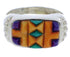 Genuine Silver Turquoise Multicolor Southwest Ring Size 7 JX38068